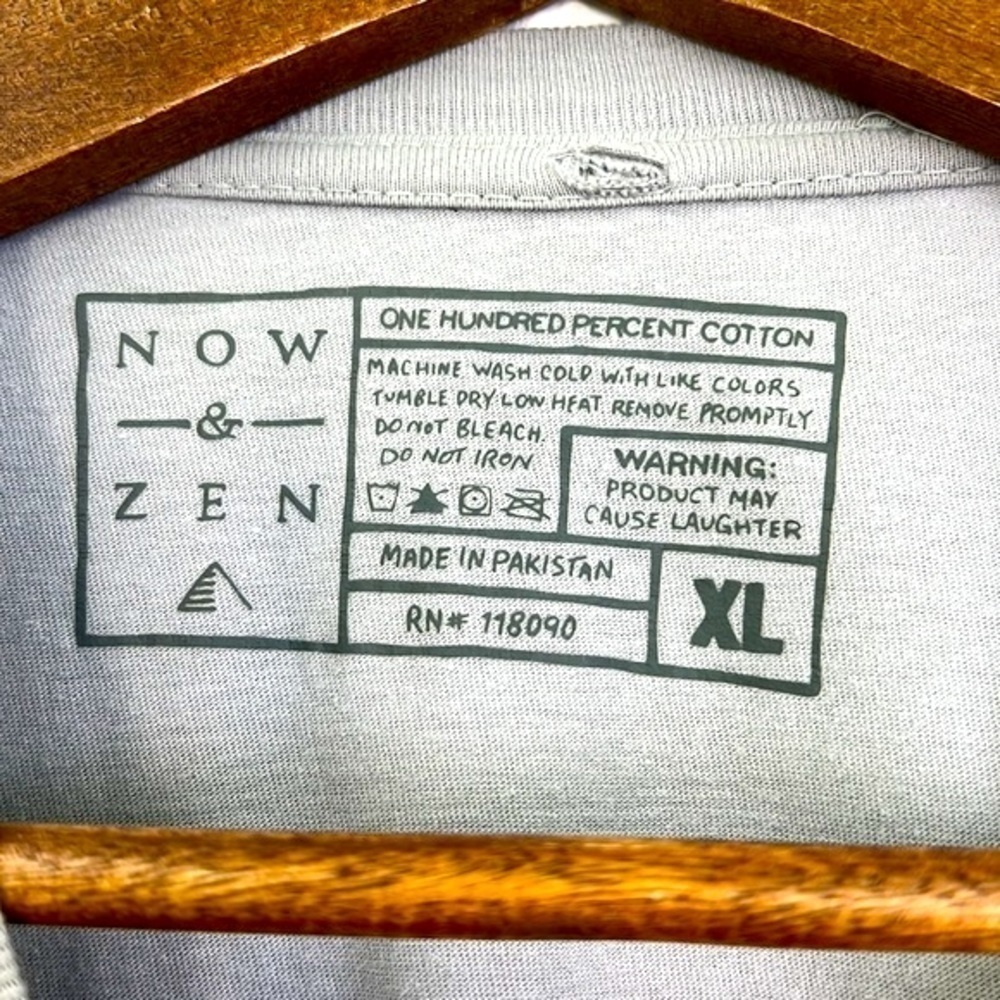 Now & Zen - I’ve Got My Eye On You Pirate Graphic Gray Short Sleeve T Shirt XL - Picture 8 of 9